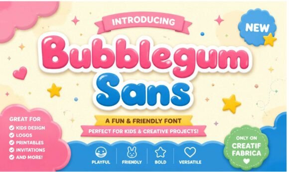 Bubblegum Sans Font: Cheerful Rounded Letters for Crafters