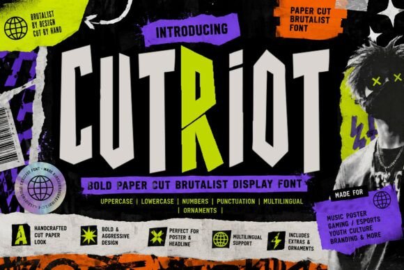 Cut Riot: A Bold Display Font for Makers and Sellers