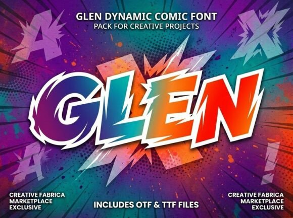 Glen Typeface: A Bladed Display Font for Bold Digital Branding