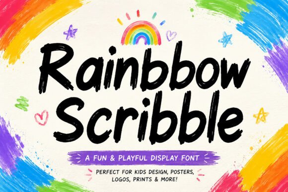 Rainbow Scribble: A Playful Handwritten Font for Editorial Design
