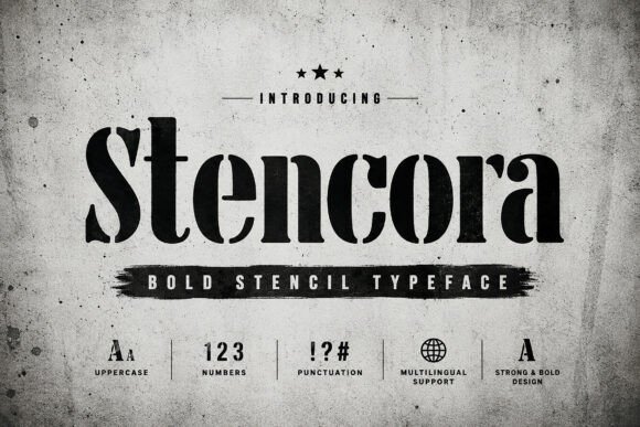 Stencora: A Bold Display Typeface for Editorial Design