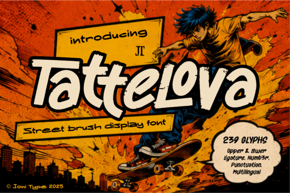 Tattelova: A Street Brush Display Font for Makers and Product Sellers