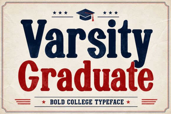 Varsity Graduate Font: A Bold College Display Typeface
